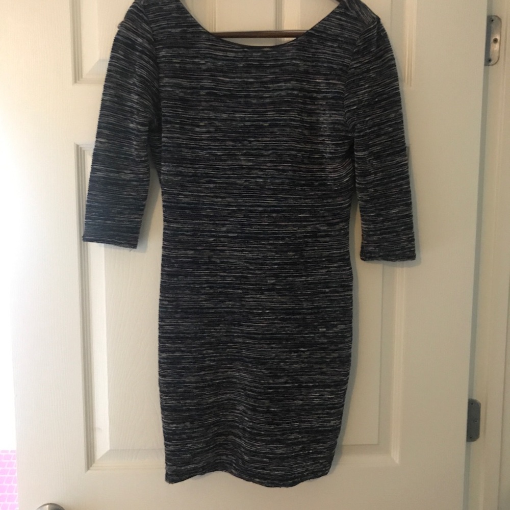 Multi-colored 3/4 Sleeve Mini Dress